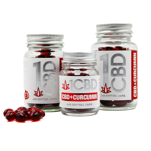 1CBD Curcumin + CBD Softgel Capsules
